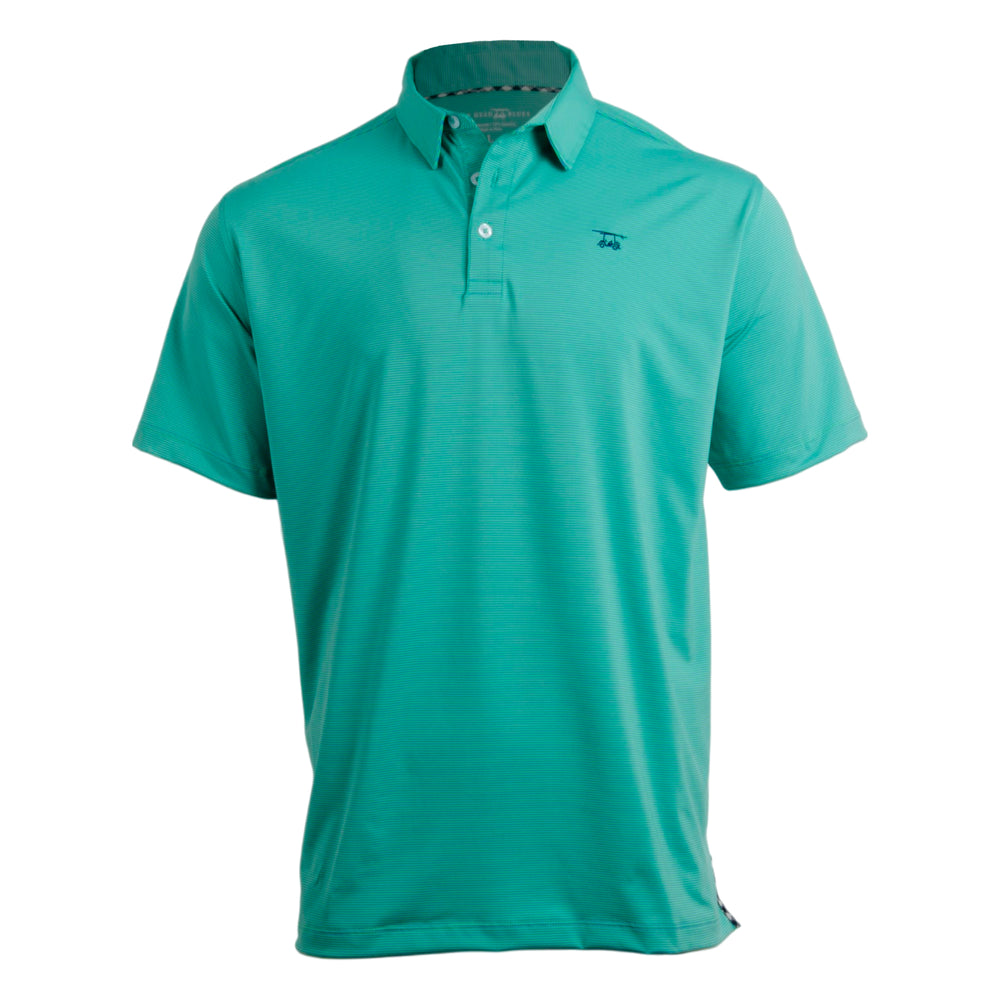 Limited Edition Albatross Polo - Green / Bell Microstripe