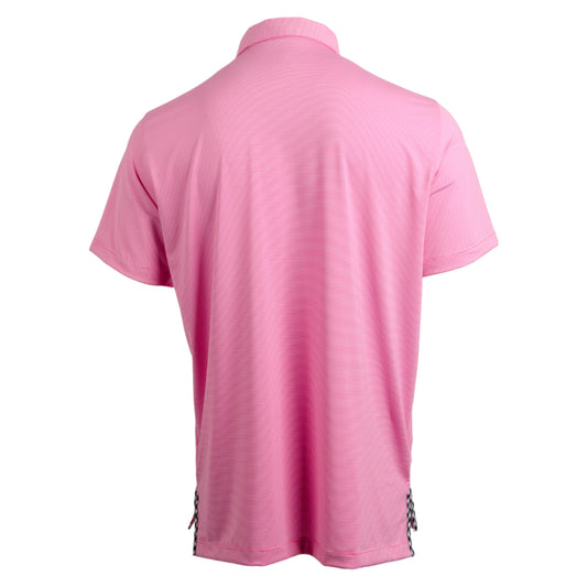 Limited Edition Albatross Polo - Pink / White Microstripe