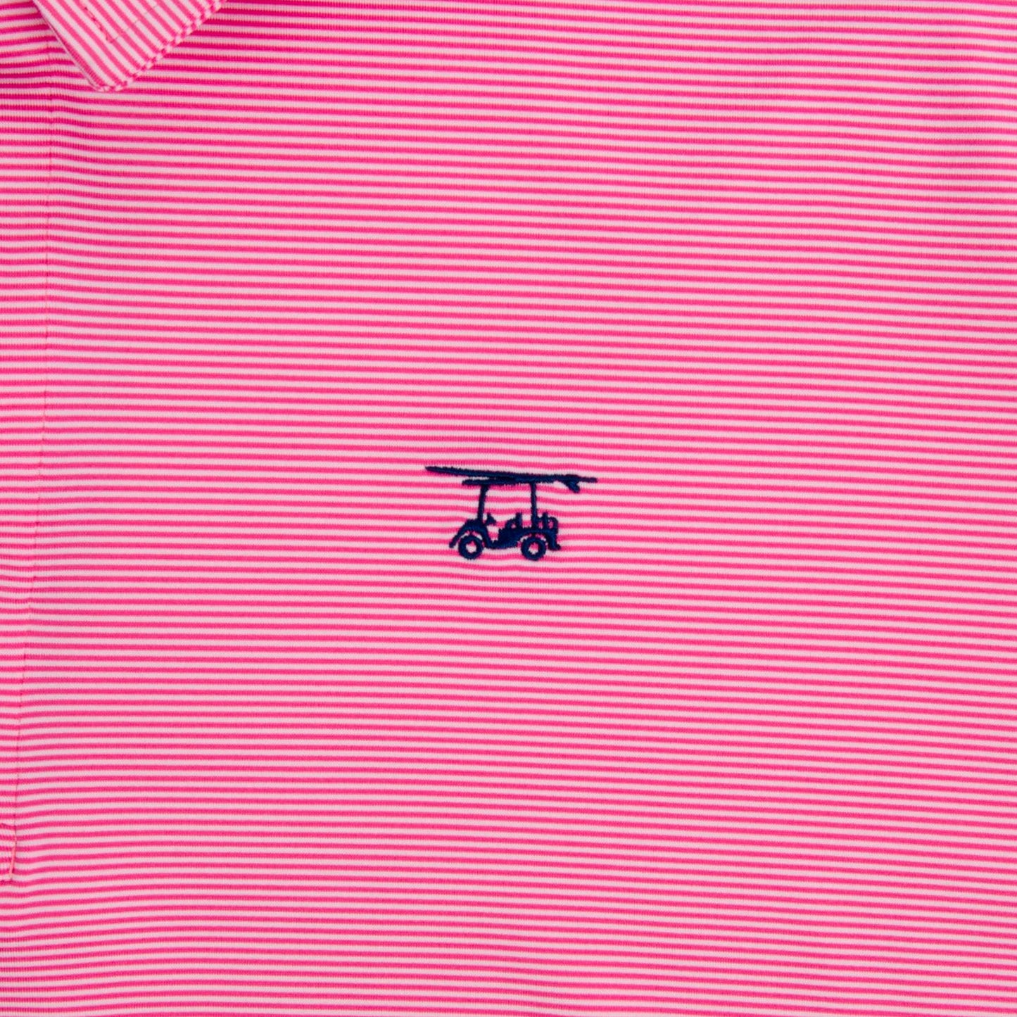 Limited Edition Albatross Polo - Pink / White Microstripe