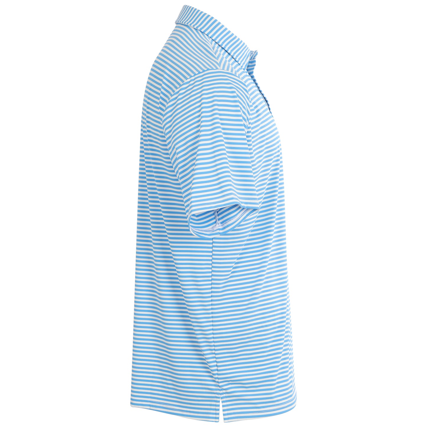 First Class Polo - Azure Blue / White Stripe