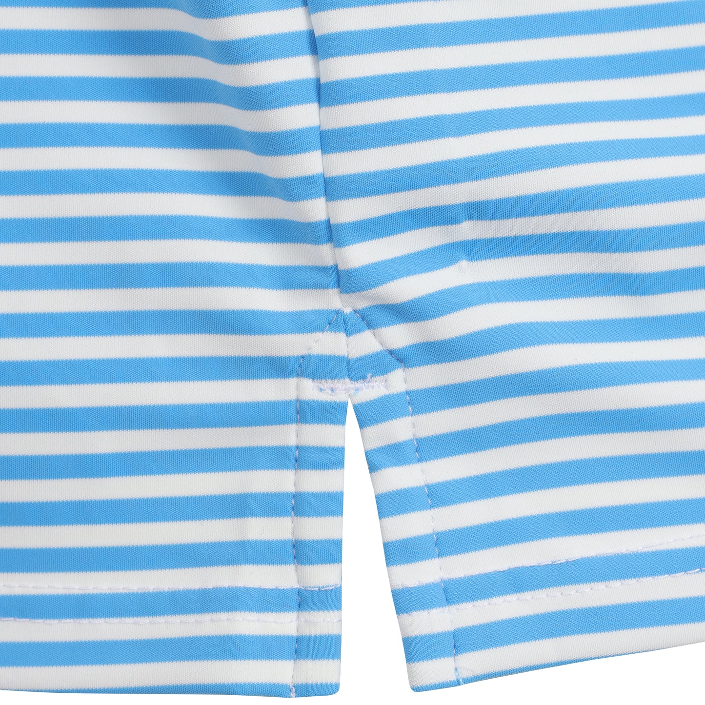 First Class Polo - Azure Blue / White Stripe