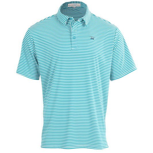 Youth First Class Polo - Lagoon / White Stripe