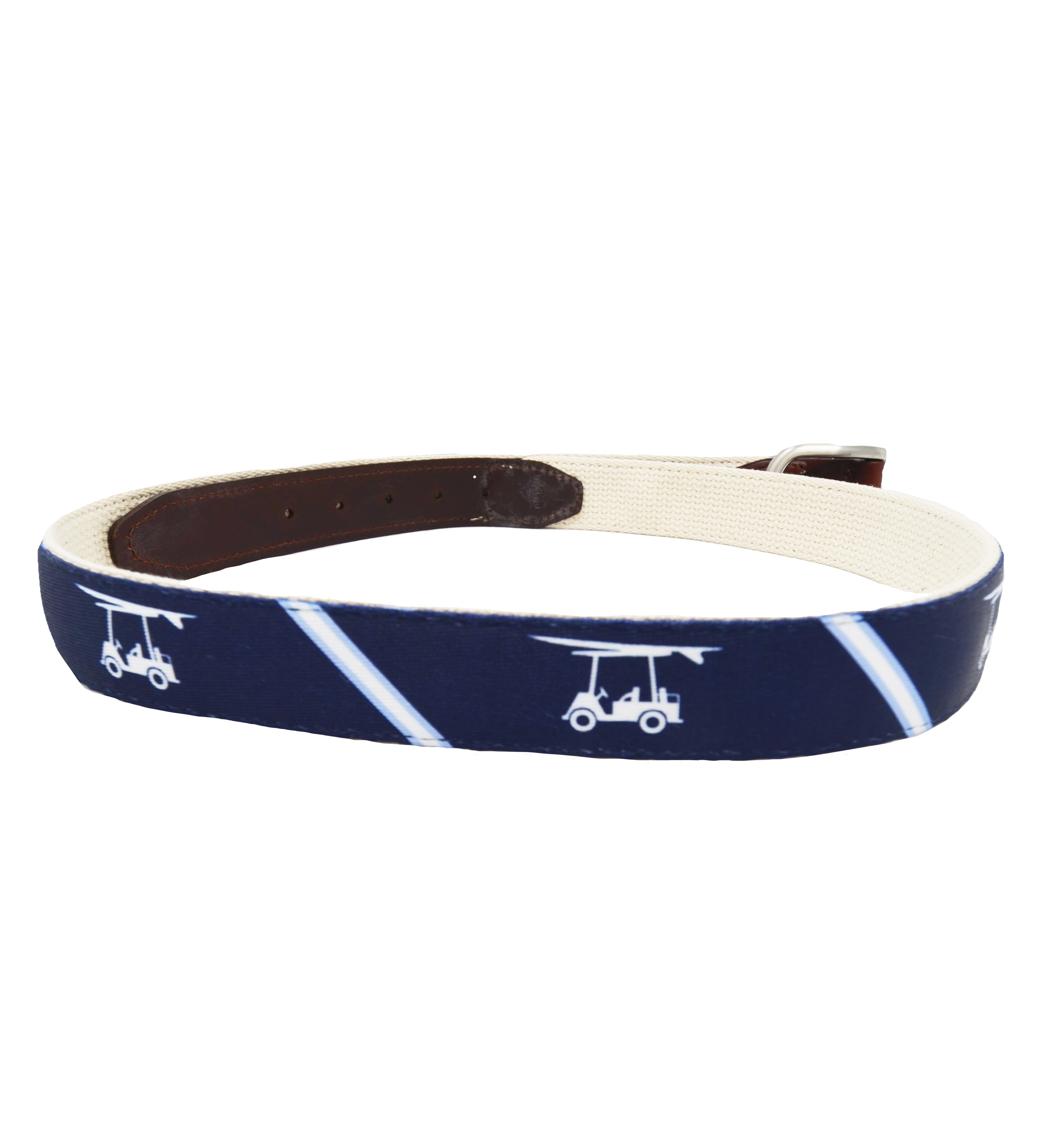 Belt - Golf Cart w/ Diagonal Stripe - Navy – Bald Head Blues