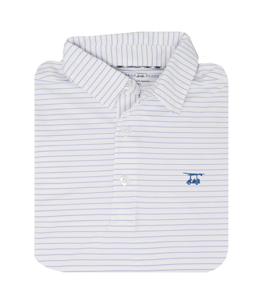 Albatross Polo - White w/ Lavender Stripes