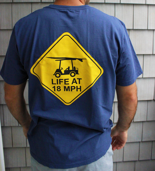 Island Tee - Short Sleeve Life at 18 MPH - Navy