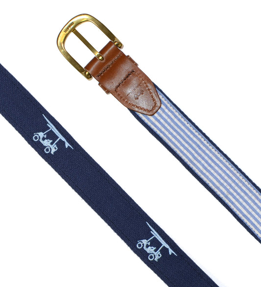 Embroidered Golf Cart Belt - Navy